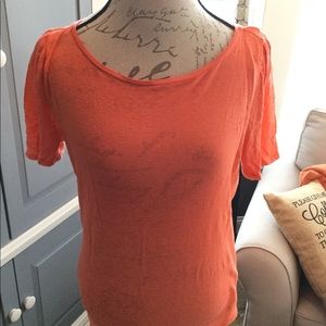 Ann Taylor Orange Knit Tee Size M